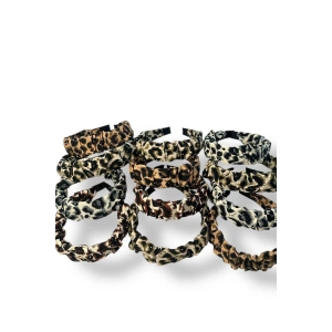 12´li Karışık Renk Leopar Desenli Taç Set