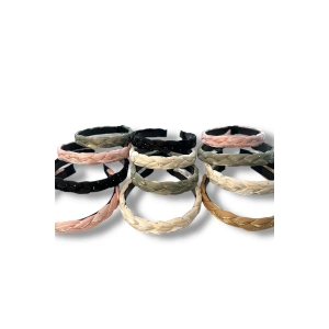 12´li Karışık Renk Örgü Detaylı Taç Set