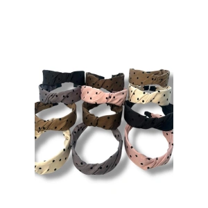 12´li Karışık Renk Puantiye Desenli Taç Set