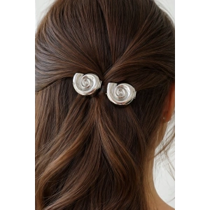 2li Gümüş Renk Deniz Kabuğu Figürlü Yan Toka