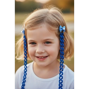 2li Lacivert Renk Kurdele Figürlü Çocuk Yan Toka