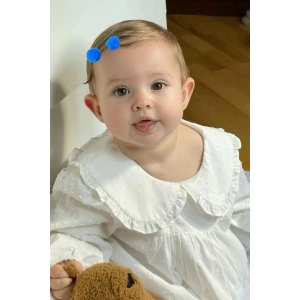 2li Lacivert Renk Ponponlu Saçsız Bebek Tokası