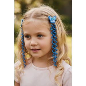 2li Mavi Renk Kelebek Figürlü Çocuk Yan Toka