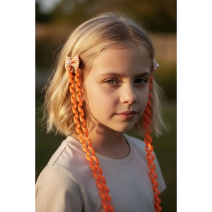 2li Turuncu Renk Kurdele Figürlü Çocuk Yan Toka