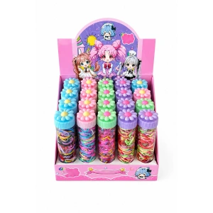 20li Çiçek Figürlü Renkli Perma Lastik Toka Set