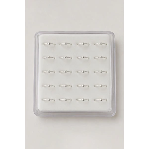 20li Gümüş Renk Halka Piercing Set