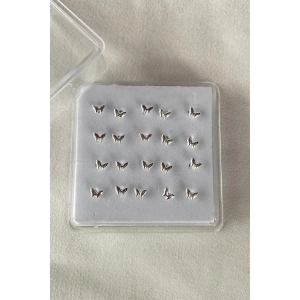 20li Gümüş Renk Kelebek Figürlü Hızma Set