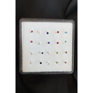 20li Gümüş Renk Taş Detaylı Hızma Set