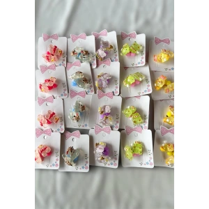 20li Karışık Renk Karışık Figürlü Lastik Toka Set