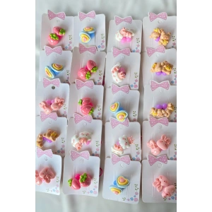 20li Karışık Renk Karışık Figürlü Lastik Toka Set