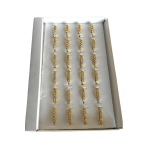 24lü Altın Renk Beştaş Detaylı Yüzük Set