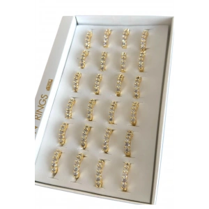 24lü Altın Renk Beştaş Yüzük Set