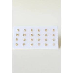 24lü Altın Renk Harfli Taş Detaylı Tragus Küpe Set