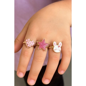 3lü Karışık Figürlü Çocuk Yüzük Set