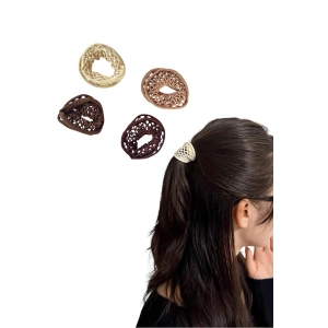 3lü Karışık Renk File Detaylı Lastik Toka