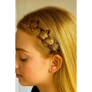 3lü Leopar Desenli Yıldız Figürlü Yan Toka Set