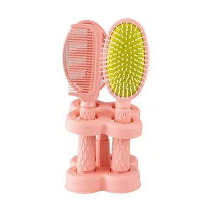 4lü Pembe Renk Organizerli Tarak Ve Ayna  Set