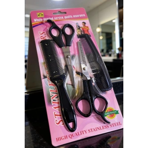 4lü Saç Kesme Aparatı Makas Ve Tarak Set