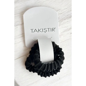 4lü Siyah Renk Lastik Toka