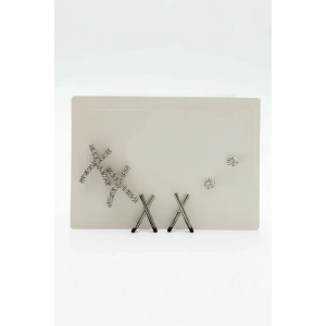 6lı Gümüş Renk Taş Detaylı Küpe Set