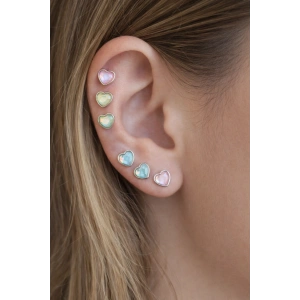 6lı Kalp Detaylı Küpe Set