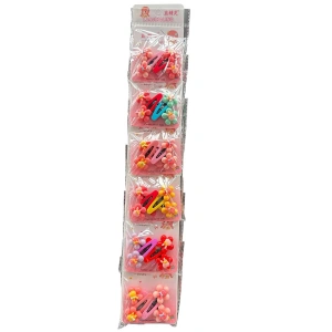 6lı Karışık Renk Çiçek Figürlü Yan Toka Set