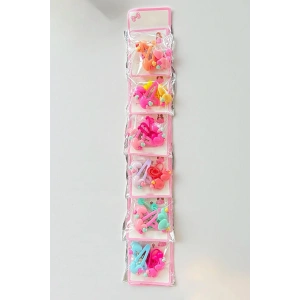 6lı Karışık Renk Kalp Figürlü Lastik Toka Ve Yan Toka Set