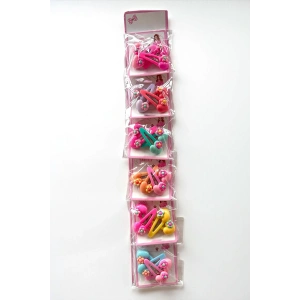 6lı Karışık Renk Kalp Figürlü Yan Toka Set