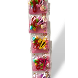 6lı Karışık Renk Karışık Figürlü Lastik Ve Yan Toka Set