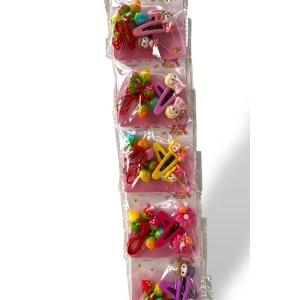 6lı Karışık Renk Karışık Figürlü Lastik Ve Yan Toka Set