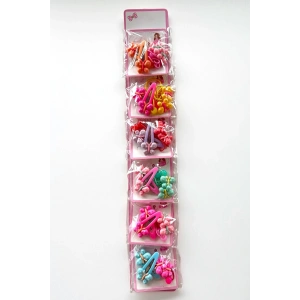 6lı Karışık Renk Kelebek Figürlü Lastik Toka Ve Yan Toka Set