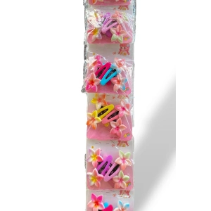 6lı Karışık Renk Lotus Figürlü Yan Toka Set