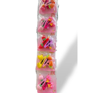 6lı Karışık Renk Meyve Figürlü Yan Toka Set