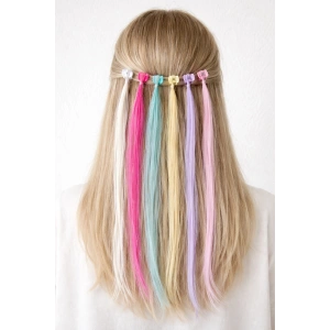 6lı Karışık Renk Saç Detaylı Mandal Toka