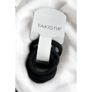 6lı Siyah Renk Lastik Toka