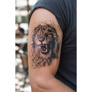 Geçici Aslan Figürlü Dövme Tattoo