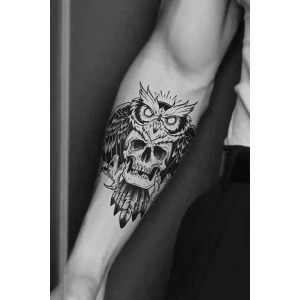 Geçici Kuru Kafa Figürlü Dövme Tattoo