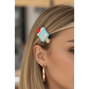 Mavi Renk Dondurma Figürlü Yan Toka