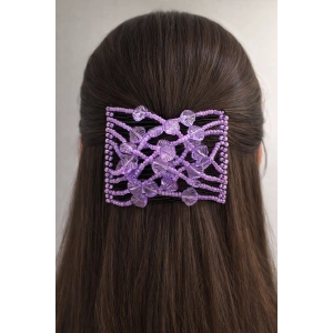 Mor Renk Deniz Kabuğu Figürlü Tel Tarak Toka