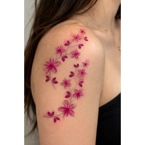 Geçici Çiçek Figürlü Mini Dövme Tattoo