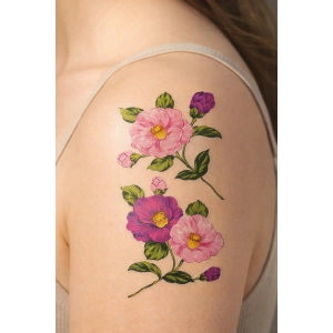 Geçici Çiçek Figürlü Dövme Tatto