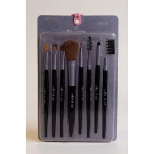 8li Mor Ve Siyah Renk Makyaj Fırçası Set