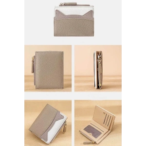 Açık Kahve Renk Kadın Deri Cüzdan/Kartlık