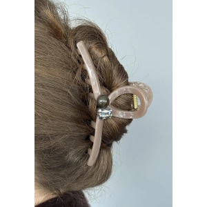 Açık Kahve Renk Taş Detaylı Mandal Toka