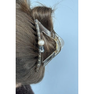 Açık Kahve Renk Taş Detaylı Mandal Toka