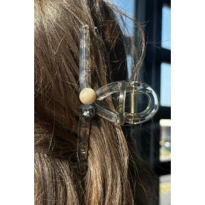 Açık Kahve Renk Taş Detaylı Mandal Toka