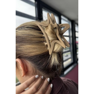 Açık Kahve Renk Yıldız Figürlü Mandal Toka