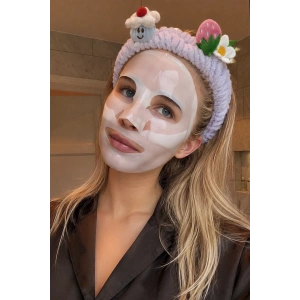 Açık Mavi  Renk Karışık Figürlü Peluş Saç Bandı