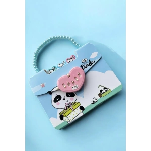 Açık Mavi Renk Panda Figürlü Kilit Detaylı Not Defteri