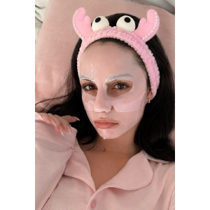 Açık Pembe  Renk Boynuz Ve Göz Figürlü Peluş Saç Bandı